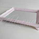 Locação de Bandeja Espelhada Moldurada em Rosa Bebê Para Doces