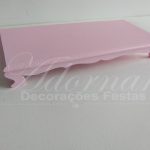 Locação de Bandeja Banquinho Retangular em Rosa Para Doces