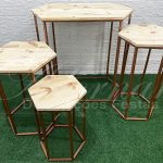 Kit de Mesa Mini Table Sextavado Rosê