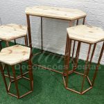 Kit de Mesa Mini Table Sextavado Rosê