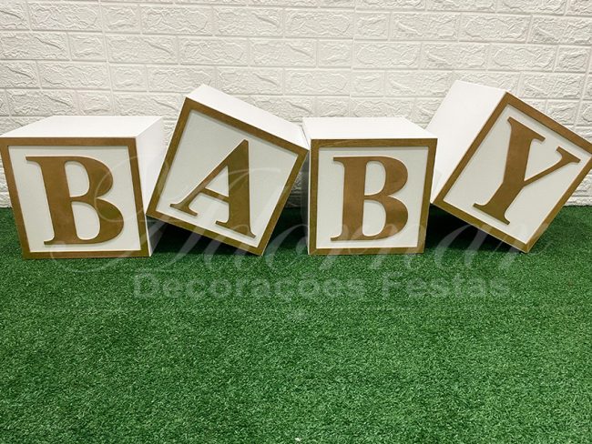 Aluguel Kit Cubo Baby Para Decoração de Chá de Bebê, Batizados, Eventos Infantis e Festas