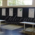 Locação de Painel de Cortinas Preto Blackout Suporte Simples Com Cortinário