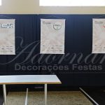 Locação de Painel de Cortinas Preto Blackout Suporte Simples Com Cortinário