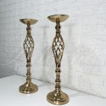 Locação Par de Vasos Modelo Aramado em Dourado