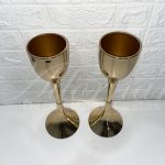 Aluguel Par de Vasos Modelo Taça em Dourado