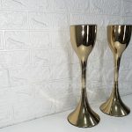 Aluguel Par de Vasos Modelo Taça em Dourado