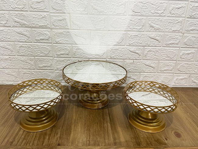 Trio de Boleira Dourada Esp